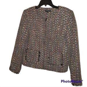 Cynthia Max Vintage pastel tweed blazer jacket Large